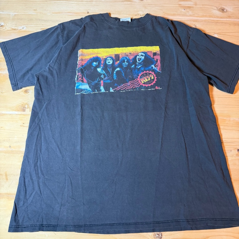 Vintage KISS USA 2000 Tour T-Shirt All Sport Maxweight Black XL Rock‎ Band Tee